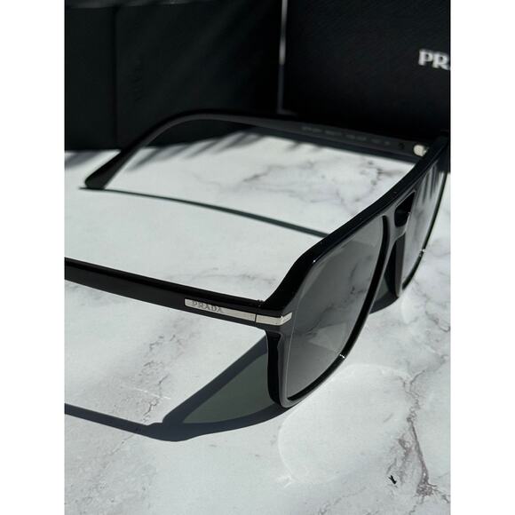 NEW Prada PR20YS Aviator Sunglasses in Black Polarized - Picture 6 of 8